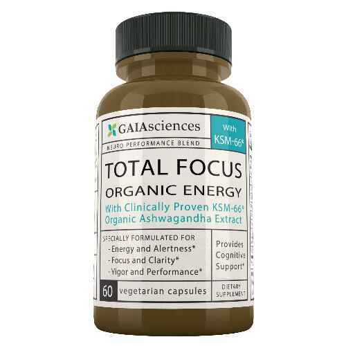 Gaia Sciences Gaia Sciences Total Focustm Supports Cognitive Function, Added Attention, Memory, Concentration, Focus, Energy, Physical Stamina - with KSM66r