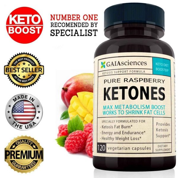 Gaia Sciences Raspberry Ketones Keto Booster Pills Ketogenic Accelerator Diet Pills That Work Fast For Women and Men On Keto Diet Low Carb Thermogenic Fat Burners For Women Appetite Suppressant For Weight Loss 120ct