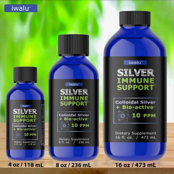 iwalu iwalu Colloidal Silver Liquid Immune Support Nano Silver Water Immunity Support or Silver Water Colloidal Silver Spray or Bioactive Silver Solution or Dog and Cat Safe or Adults Kids Immune Booster 4 Oz