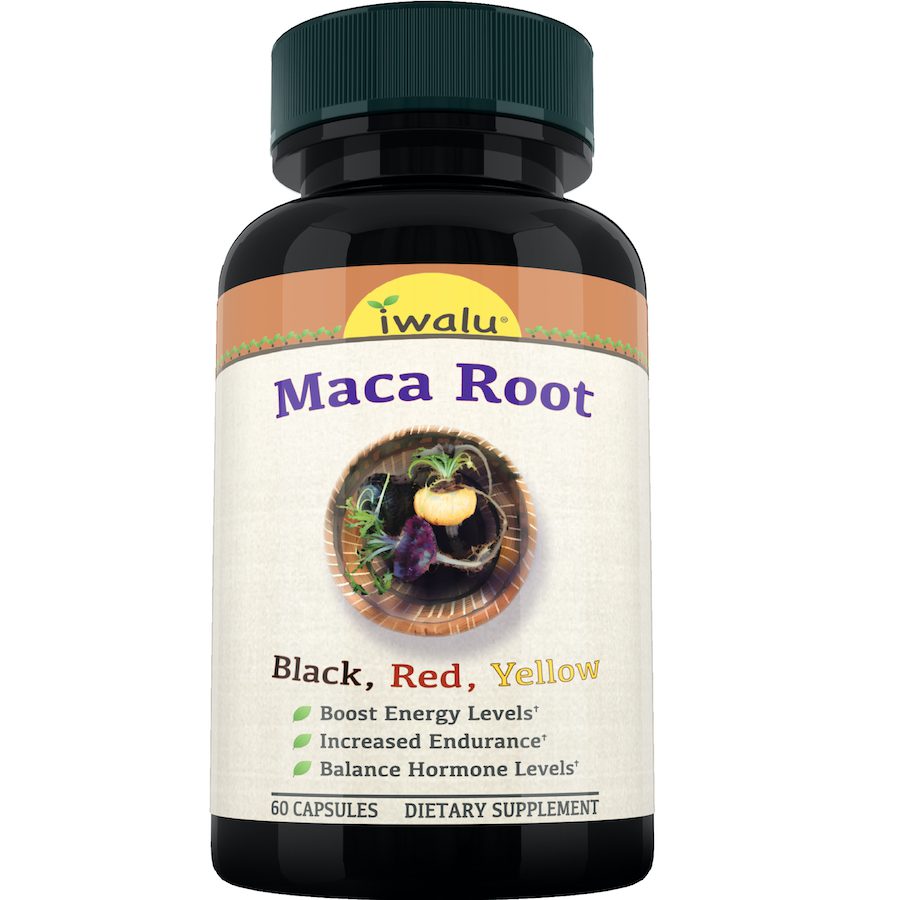 Organic Maca Root Capsules - Peruvian Maca Extract Supplement - Black, Red, Yellow